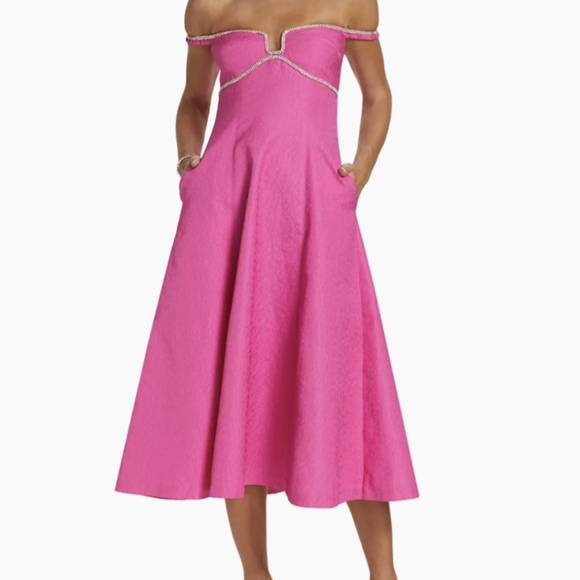 NEW self portrait diamante embellished textured midi dress XS - Picture 2 of 3